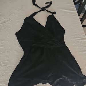 Black Halter Neck Romper Size 8 London Jean